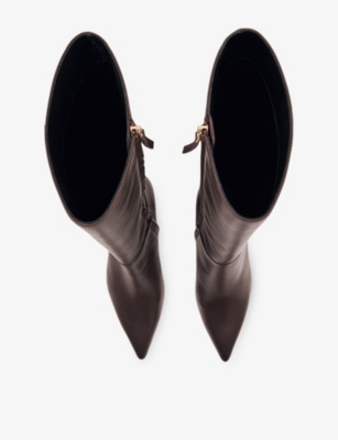 REISS: Bianca Heeled Leather Knee-High Boots