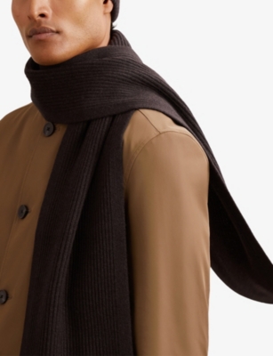 REISS: Chesterfield Merino-Wool Beanie and Scarf Gift Set