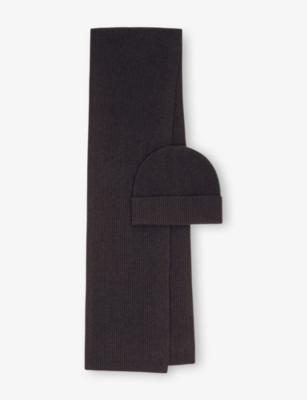 REISS: Chesterfield Merino-Wool Beanie and Scarf Gift Set