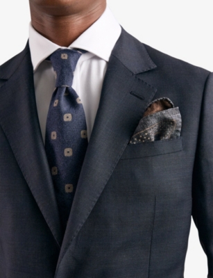REISS: Franco Abstract-Pattern Silk Pocket Square