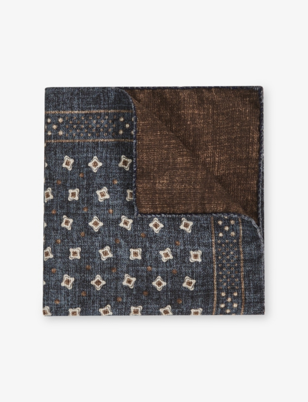 Franco Abstract-Pattern Silk Pocket Square