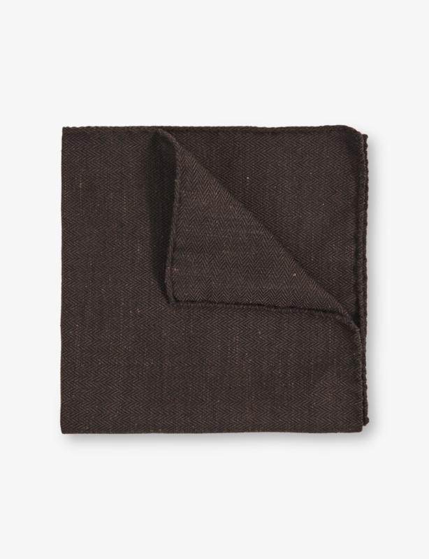 Celso Herringbone Silk-Blend Pocket Square