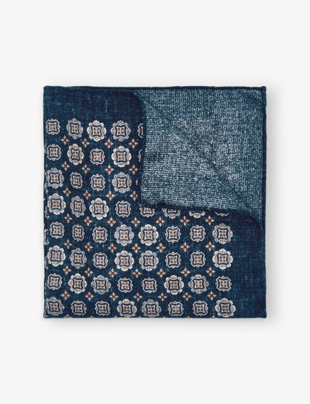 Sabino Medallion-Print Silk Pocket Square