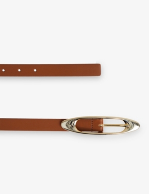 Reiss Womens Tan Evelina Leather Belt In Brown
