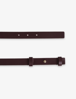 Reiss Womens Burgundy Hayley Leather Belt In Burgundy