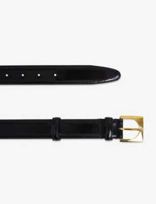 Reiss Womens Black Belinda Patent-leather Belt In Black