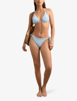 REISS: Wynee Textured Tie-Side Bikini Bottoms