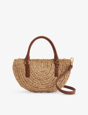 REISS: Eden Raffia Cross-Body Bag