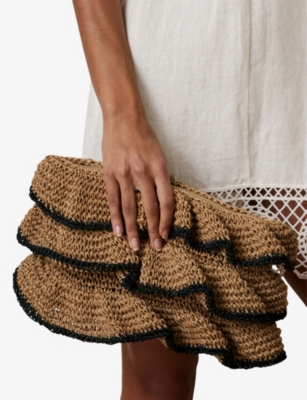 REISS: Raya Raffia Clutch