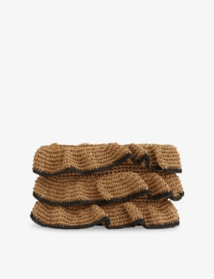 REISS: Raya Raffia Clutch