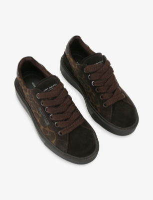 KURT GEIGER LONDON: Albion Leopard Suede Trainers