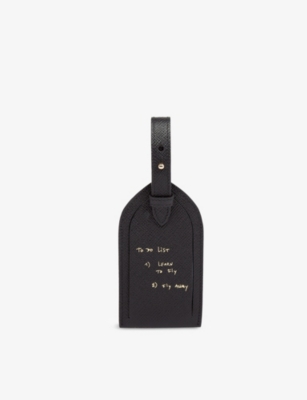 SMYTHSON: Smythson x Thomas Lélu Panama Leather Luggage Tag