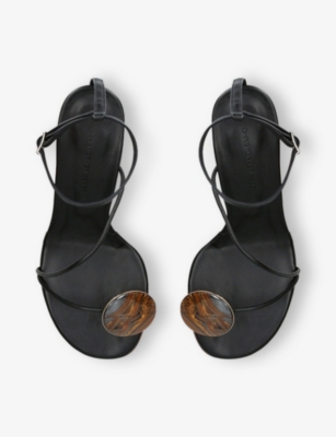 CHRISTOPHER ESBER: Doma Stoned Leather Heeled Sandals