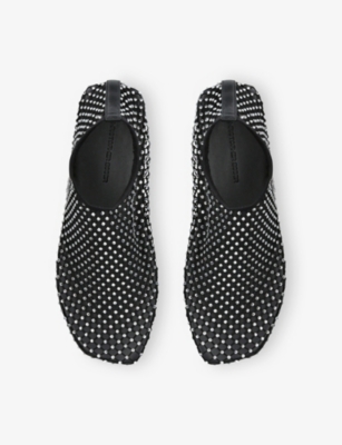 Christopher Esber Womens Black Minette Mesh Ballet Flats Eur 39 / 6 Uk In Black