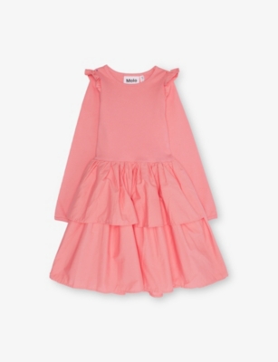 MOLO: Cathi Long-Sleeve Cotton-Jersey Dress 3-12 Years