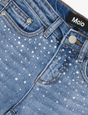 MOLO: Asta Embellished Stretch-Denim Jeans