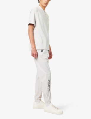Malbon Mens Tech Logo-print Shell Track Bottoms Slate