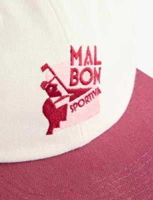 Malbon Mens Sportiva Painters Cotton Golf Cap Ivory/vino In Yellow