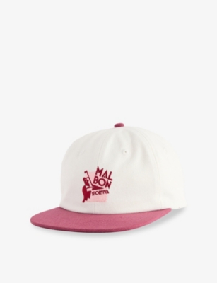Malbon Mens Sportiva Painters Cotton Golf Cap Ivory/vino In Yellow