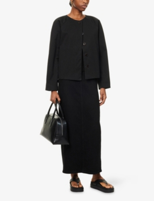 Skall Studio Womens Black Josephine Raglan-sleeve Cotton Jacket