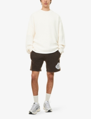 THE COUTURE CLUB: Fluffy Emblem Relaxed-Fit Knitted Shorts