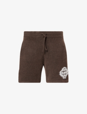 THE COUTURE CLUB: Fluffy Emblem Relaxed-Fit Knitted Shorts