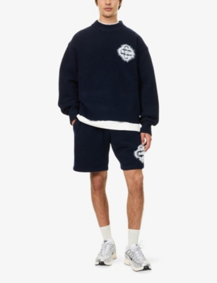 THE COUTURE CLUB: Fluffy Emblem Relaxed-Fit Knitted Shorts