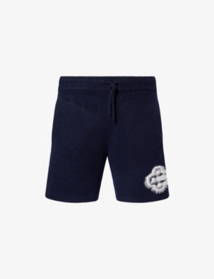THE COUTURE CLUB: Fluffy Emblem Relaxed-Fit Knitted Shorts
