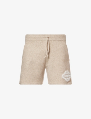 THE COUTURE CLUB: Fluffy Emblem Relaxed-Fit Knitted Shorts