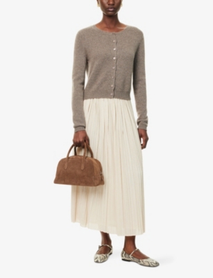 WEEKEND MAX MARA: Cral Pleated Cotton-Blend Midi Skirt