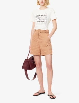 Weekend Max Mara Omens Ivory Guglia Brand-print Cotton-jersey T-shirt In White