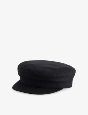 Weekend Max Mara Omens Black Angora Brand-plaque Wool-blend Beret