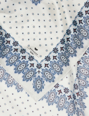 Weekend Max Mara Omens Ivory Onesto Graphic-print Twill Silk Scarf In White