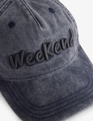 Weekend Max Mara Omens Navy Bruno Brand-embroidered Cotton-canvas Cap In Blue