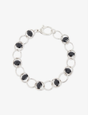 Weekend Max Mara Omens Ivory Metal And Glass Link-chain Bracelet