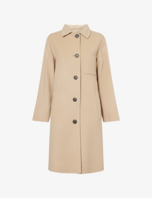 Weekend Max Mara Omens Beige Zenone Spread-collar Wool Coat In Beige
