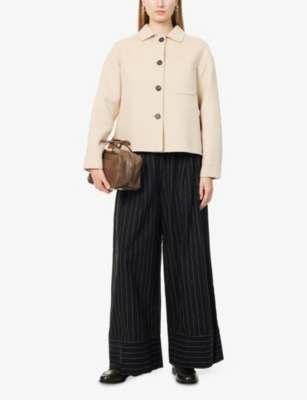 Weekend Max Mara Omens Ivory Nordica Regular-fit Wool-blend Jacket In White