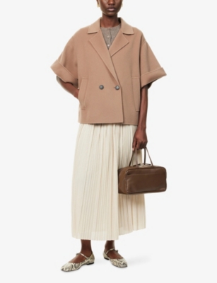 Weekend Max Mara Omens Light Brown Pera Notch-lapels Wool Coat In Brown