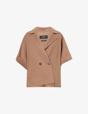 Weekend Max Mara Omens Light Brown Pera Notch-lapels Wool Coat In Brown