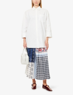 WEEKEND MAX MARA: Luna Pleated Woven Midi Skirt