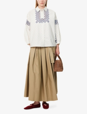WEEKEND MAX MARA: Adda Printed Cotton-Poplin Shirt
