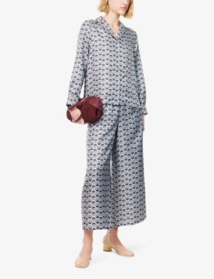 Weekend Max Mara Omens  Oncia Graphic-print Silk Shirt