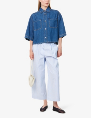 WEEKEND MAX MARA: Enza Short-Sleeves Denim Shirt