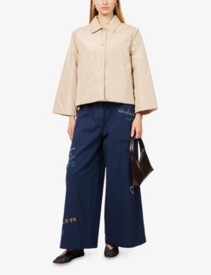 WEEKEND MAX MARA: Lotus Wide-Leg Cotton Trousers