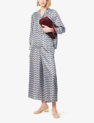 Weekend Max Mara Tortona Long Trouser Light Blue In Gray