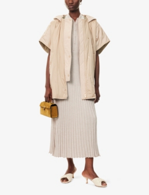 Weekend Max Mara Omens Beige Riva Hooded Shell Jacket In Beige