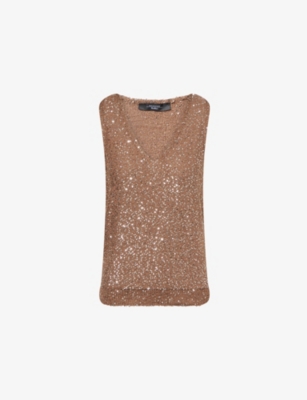 WEEKEND MAX MARA: Acaici Sequin Knitted Top