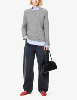 Weekend Max Mara Melange Grey Alpaca Blend Oversize Ghiacci Sweater
