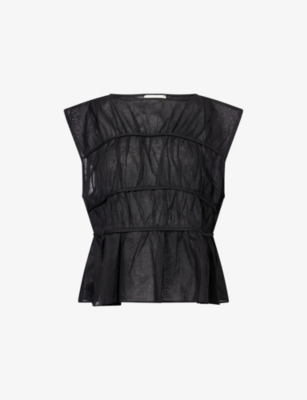 DISSH: Flynn Ruched Linen And Cotton Blend