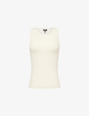 Me And Em And Em Womens Ultimate Crew Neck Cotton-jersey Vest Top Vanilla